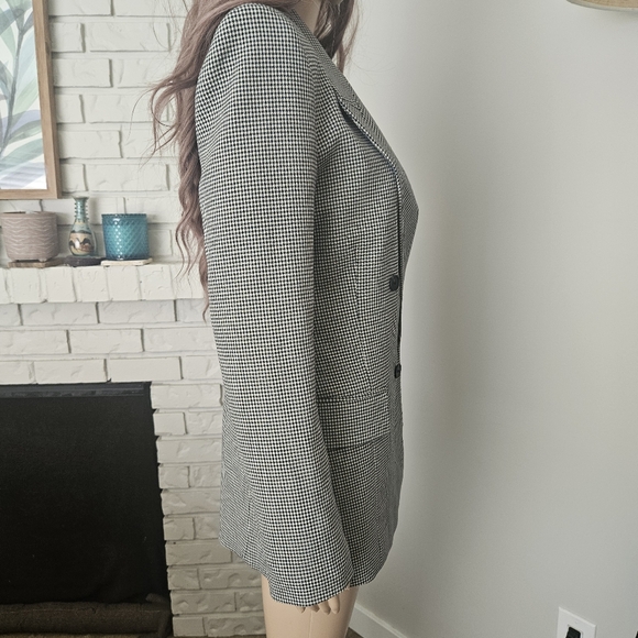 Zara Blazer Coat Gingham Plaid Women's Double-Breasted - Picture 5 of 16